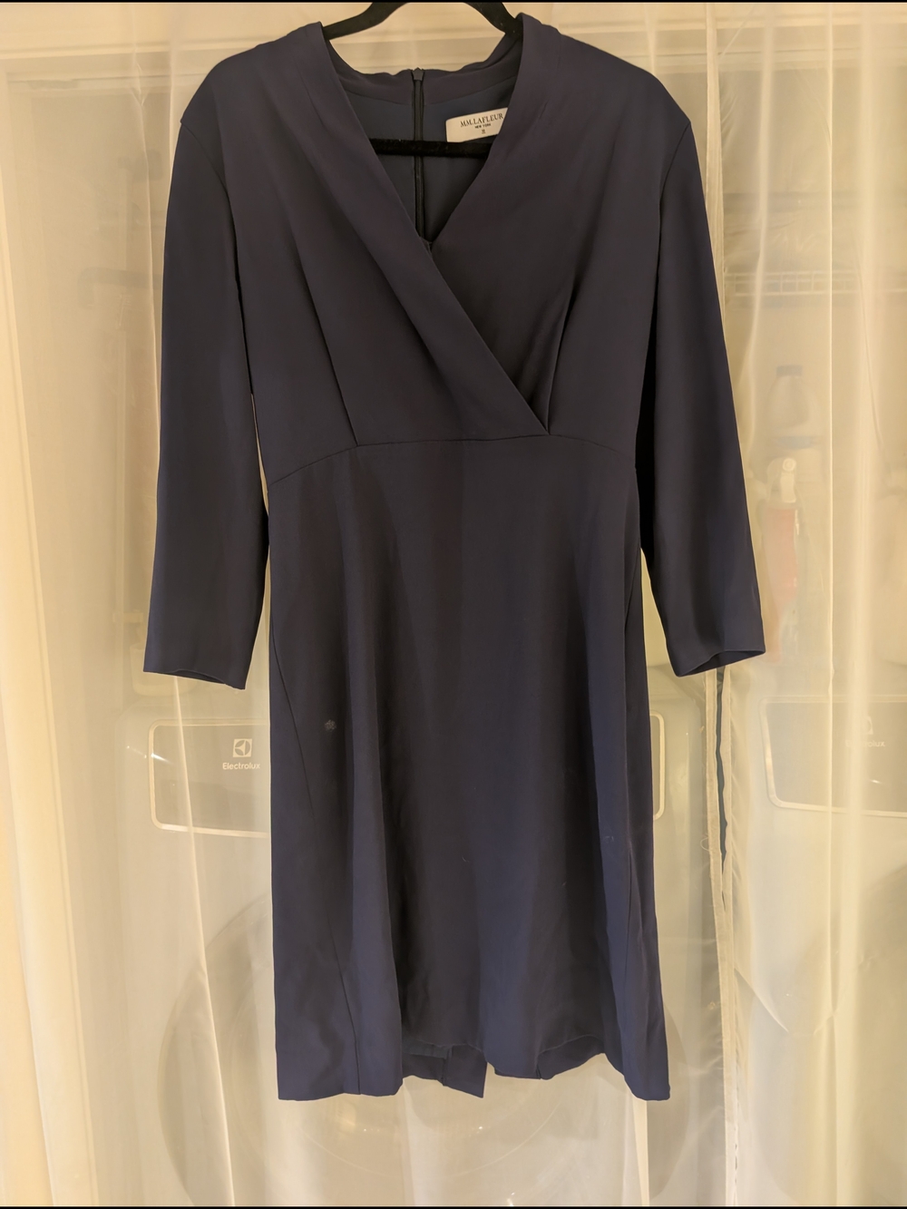 MM.LaFleur Navy 3/4-Sleeve Tailored Dress